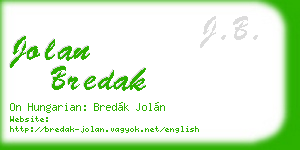jolan bredak business card